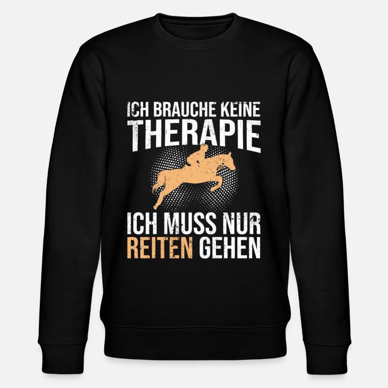Pferde Therapie Spruch - Stanley/Stella Unisex Bio-Sweatshirt CHANGER - Schwarz