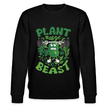 Vegetarische Vegane Gurke Auf Pflanzlicher Basis - Stanley/Stella Unisex Bio-Sweatshirt CHANGER  - Schwarz - Vorne - Nik (191cm) & Marisol (170cm)