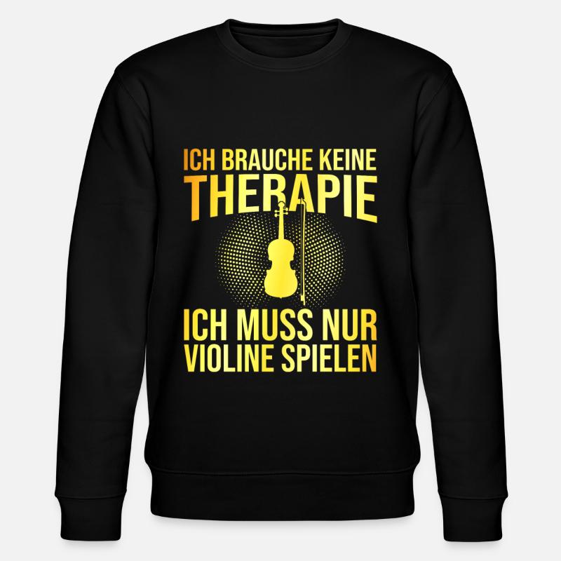 Violine Therapie Spruch - Stanley/Stella Unisex Bio-Sweatshirt CHANGER - Schwarz