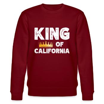 King Of California Pride Usa State America Travel - Stanley/Stella Unisex Bio-Sweatshirt CHANGER  - Burgunderrot - Vorne - Nik (191cm) & Marisol (170cm)