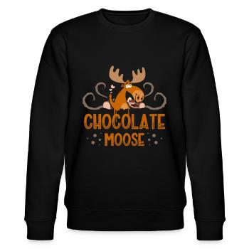 Chocolate Elk Animal Alces Choco Deer - Stanley/Stella CHANGER Unisex Organic Sweatshirt - black - Front - Nik (191cm) & Marisol (170cm)