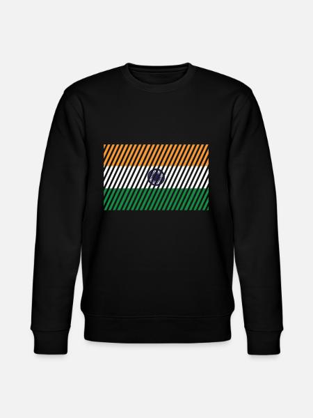 India Flag - Stanley/Stella CHANGER Unisex Organic Sweatshirt - black