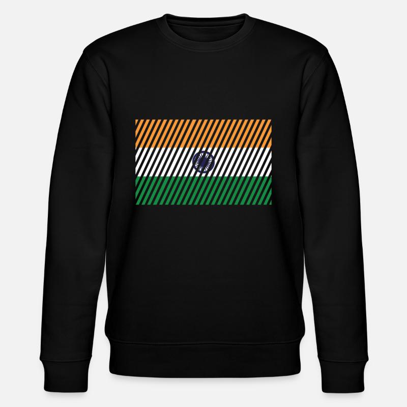 Indien Flagge - Stanley/Stella Unisex Bio-Sweatshirt CHANGER  - Schwarz