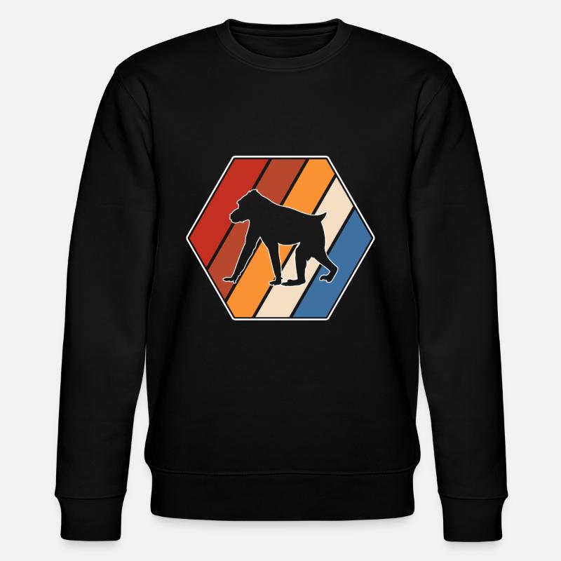 Affe Retro - Stanley/Stella Unisex Bio-Sweatshirt CHANGER  - Schwarz