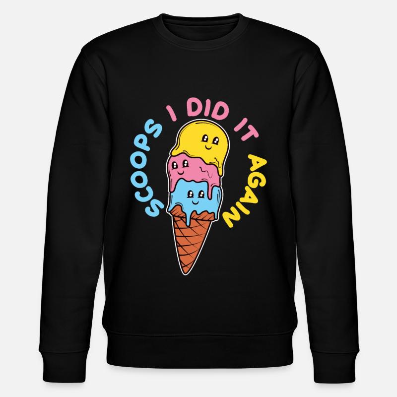 Eiscreme logo Sommer Softeis Geschenkidee - Stanley/Stella Unisex Bio-Sweatshirt CHANGER  - Schwarz