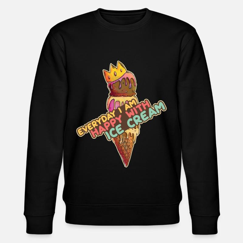 Eiscreme logo Sommer Softeis Geschenkidee - Stanley/Stella Unisex Bio-Sweatshirt CHANGER  - Schwarz