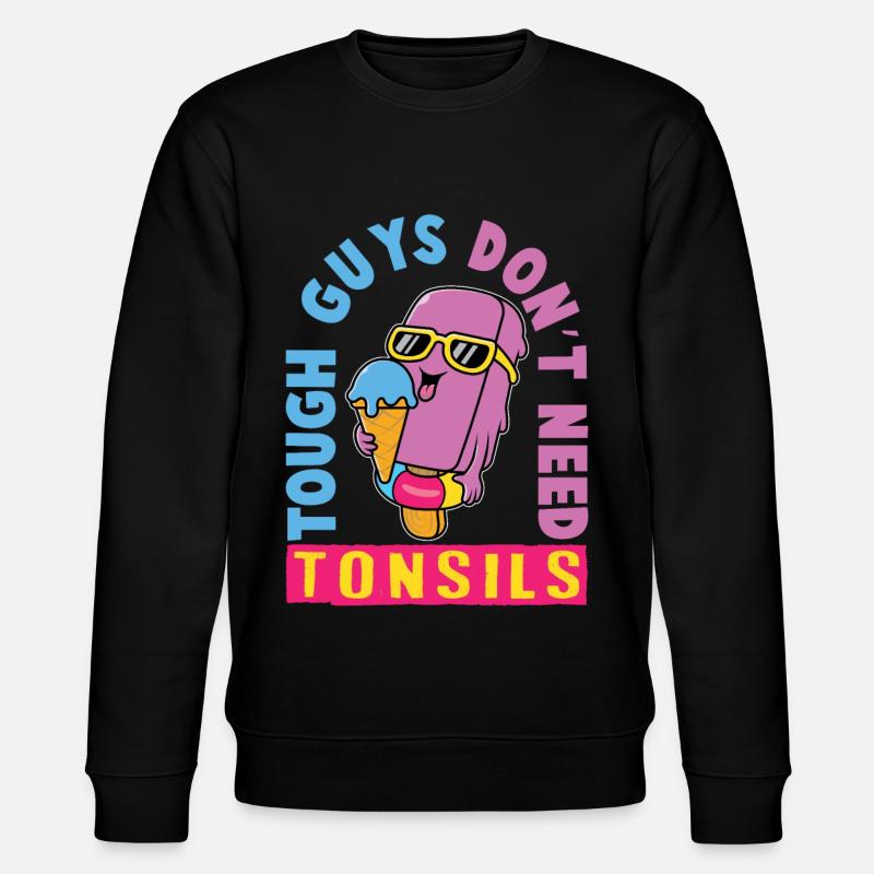 Eiscreme logo Sommer Softeis Geschenkidee - Stanley/Stella Unisex Bio-Sweatshirt CHANGER  - Schwarz