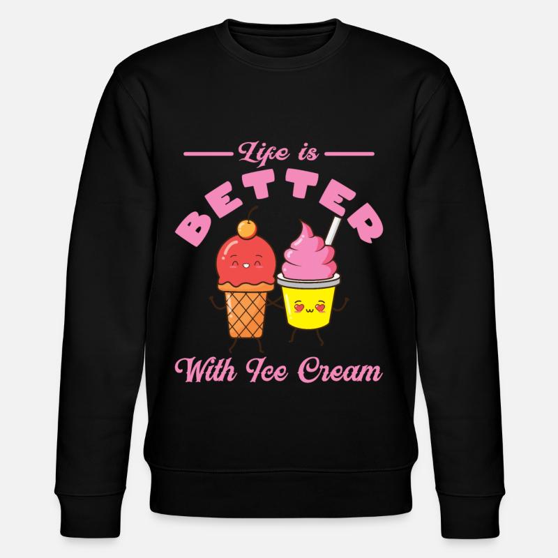 Eiscreme logo Sommer Softeis Geschenkidee - Stanley/Stella Unisex Bio-Sweatshirt CHANGER - Schwarz