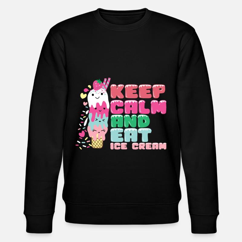 Eiscreme logo Sommer Softeis Geschenkidee - Stanley/Stella Unisex Bio-Sweatshirt CHANGER  - Schwarz