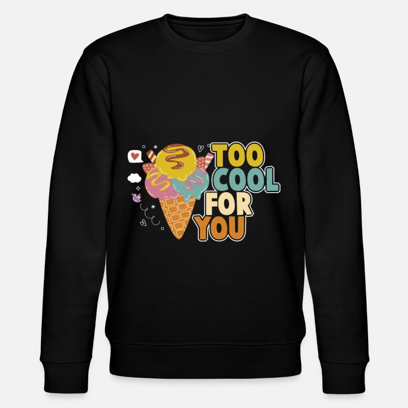 Eiscreme logo Sommer Softeis Geschenkidee - Stanley/Stella Unisex Bio-Sweatshirt CHANGER  - Schwarz