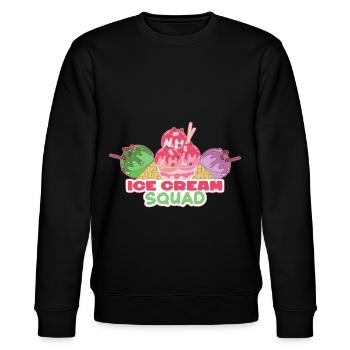 Eiscreme logo Sommer Softeis Geschenkidee - Stanley/Stella Unisex Bio-Sweatshirt CHANGER  - Schwarz - Vorne - Nik (191cm) & Marisol (170cm)
