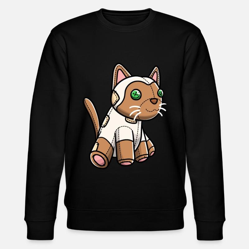 Siamkatze Katze Kuscheltier - Stanley/Stella Unisex Bio-Sweatshirt CHANGER  - Schwarz