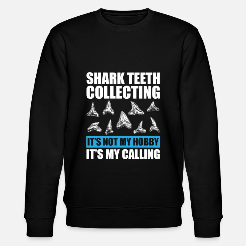 Collecting fossilized shark teeth - Stanley/Stella CHANGER Unisex Organic Sweatshirt - black