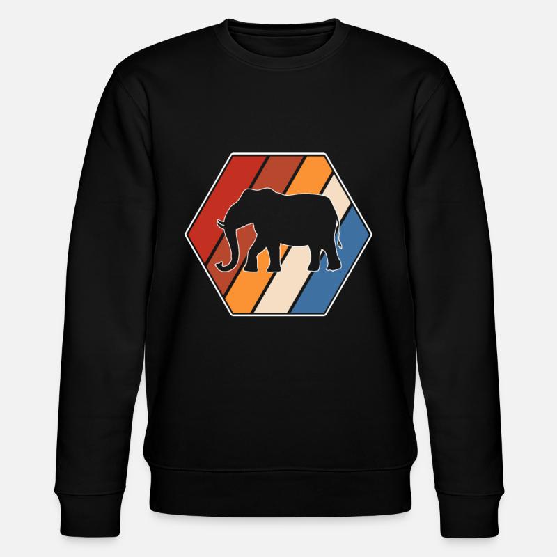 Éléphant Rétro - Sweat bio CHANGER Stanley/Stella Unisexe - noir