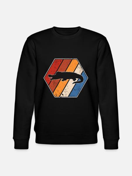 Krokodil Retro - Stanley/Stella Unisex Bio-Sweatshirt CHANGER - Schwarz