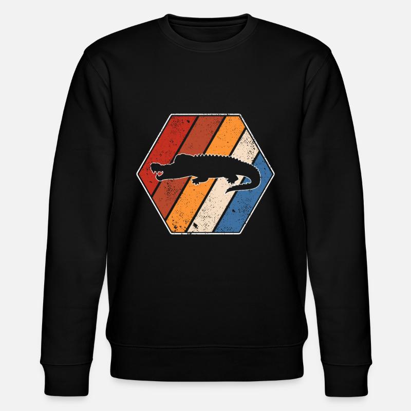 Krokodil Retro - Stanley/Stella Unisex Bio-Sweatshirt CHANGER - Schwarz
