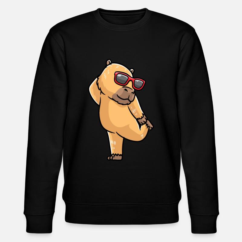 Capybara danser med solbriller capybara - Stanley/Stella økologisk unisex-sweatshirt CHANGER  - sort