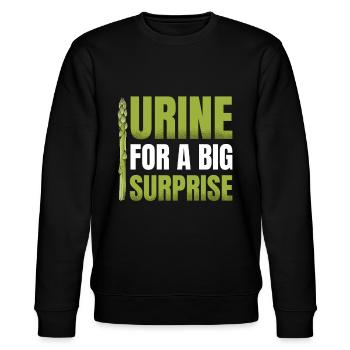 Urin Für Eine Große Überraschung Gemüse Veganer - Stanley/Stella Unisex Bio-Sweatshirt CHANGER  - Schwarz - Vorne - Nik (191cm) & Marisol (170cm)