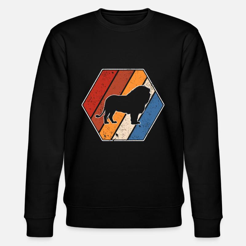 Lion Retro - Stanley/Stella CHANGER Unisex Organic Sweatshirt - black