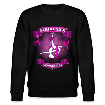 Aerial Seidenakrobatik - Aerialist - Stanley/Stella Unisex Bio-Sweatshirt CHANGER  - Schwarz - Vorne - Nik (191cm) & Marisol (170cm)
