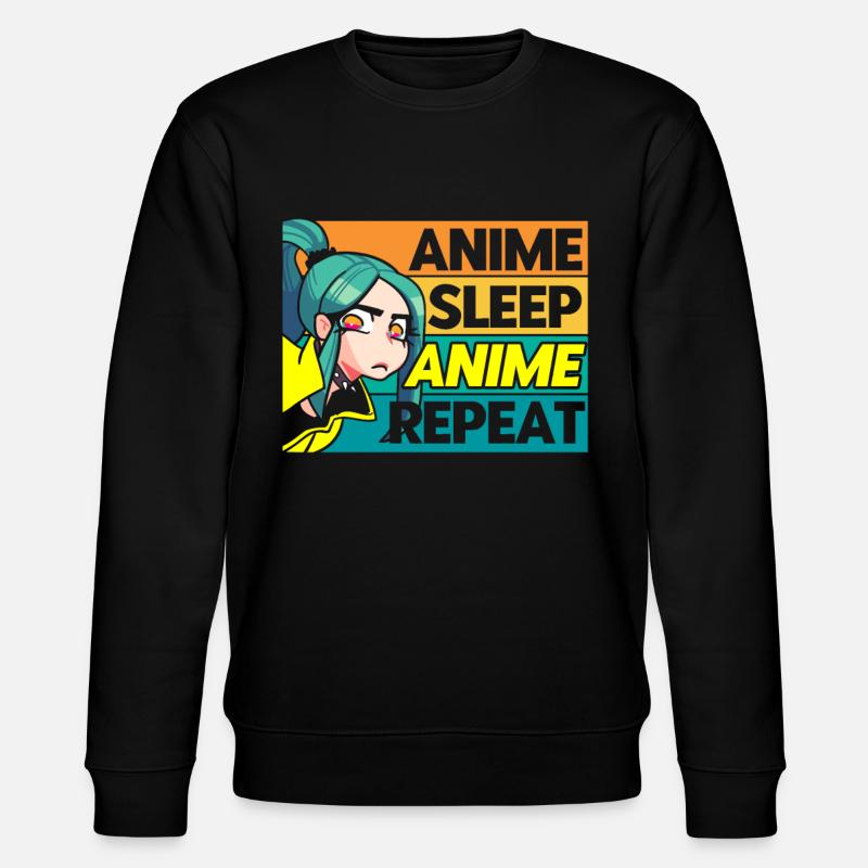 Anime Sleep Anime Repeat - Stanley/Stella CHANGER Unisex Organic Sweatshirt - black