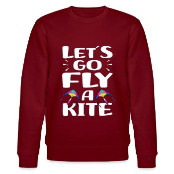 Kite flying hobby | Hang Gliding Gift Idea - Stanley/Stella CHANGER Unisex Organic Sweatshirt - burgundy - Front - Nik (191cm) & Marisol (170cm)
