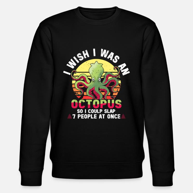 Tintenfisch Krake Oktopus Meer Tentakel Kraken - Stanley/Stella Unisex Bio-Sweatshirt CHANGER  - Schwarz