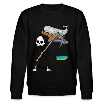 Meeressäuger Wal Fisch Sensenmann Umweltschutz - Stanley/Stella Unisex Bio-Sweatshirt CHANGER  - Schwarz - Vorne - Nik (191cm) & Marisol (170cm)