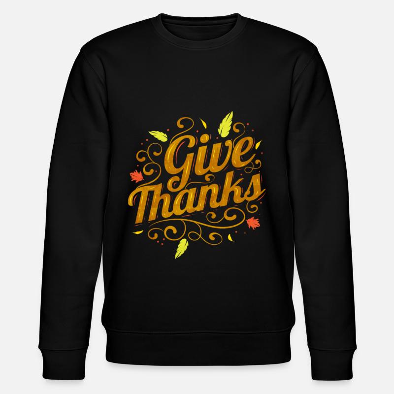 Logo Give Thanks pour Thanksgiving - Sweat bio CHANGER Stanley/Stella Unisexe - noir