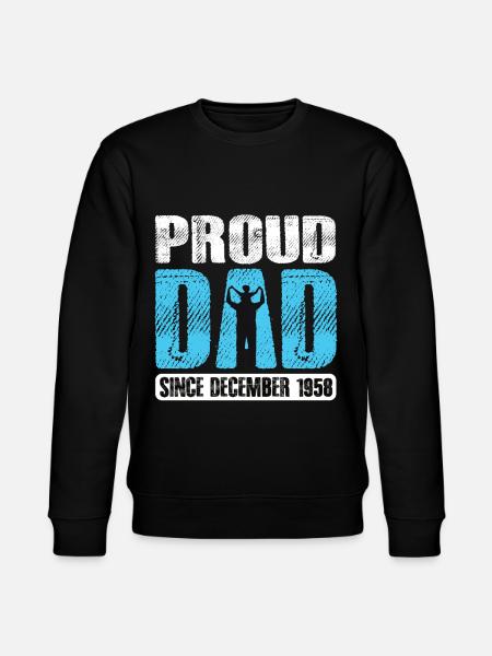 Proud Dad Since December 1958 - Stanley/Stella CHANGER Unisex Organic Sweatshirt - black