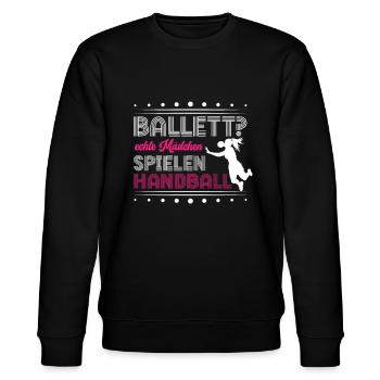 Handballspiel Handballerin Handball für einen - Stanley/Stella Unisex Bio-Sweatshirt CHANGER  - Schwarz - Vorne - Nik (191cm) & Marisol (170cm)