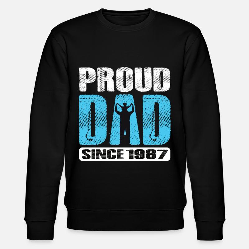 Proud Dad Since 1987 - Stanley/Stella CHANGER Unisex Organic Sweatshirt - black