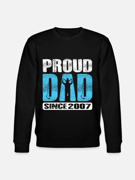 Proud Dad Since 2007 - Stanley/Stella CHANGER Unisex Organic Sweatshirt - black