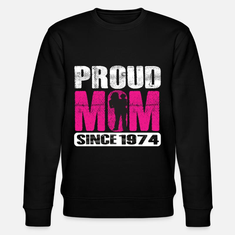 Proud Mom Since 1974 - Stanley/Stella CHANGER Unisex Organic Sweatshirt - black