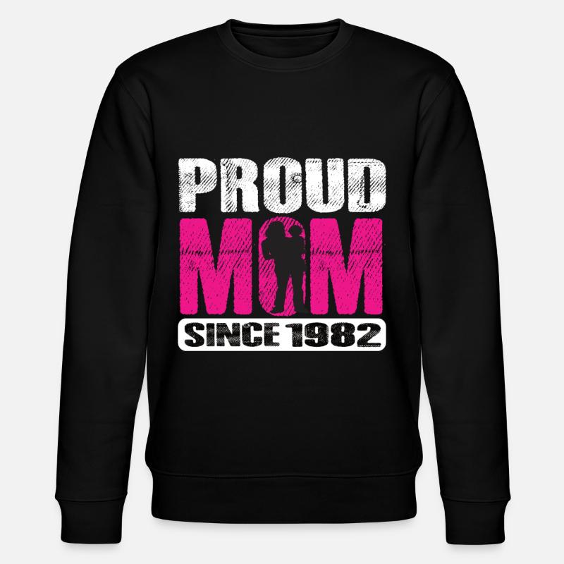 Proud Mom Since 1982 - Stanley/Stella CHANGER Unisex Organic Sweatshirt - black