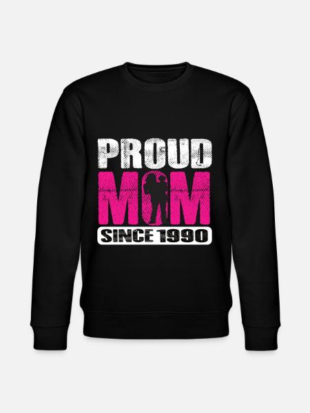 Proud Mom Since 1990 - Stanley/Stella CHANGER Unisex Organic Sweatshirt - black