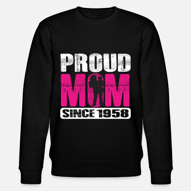 Proud Mom Since 1958 - Stanley/Stella CHANGER Unisex Organic Sweatshirt - black
