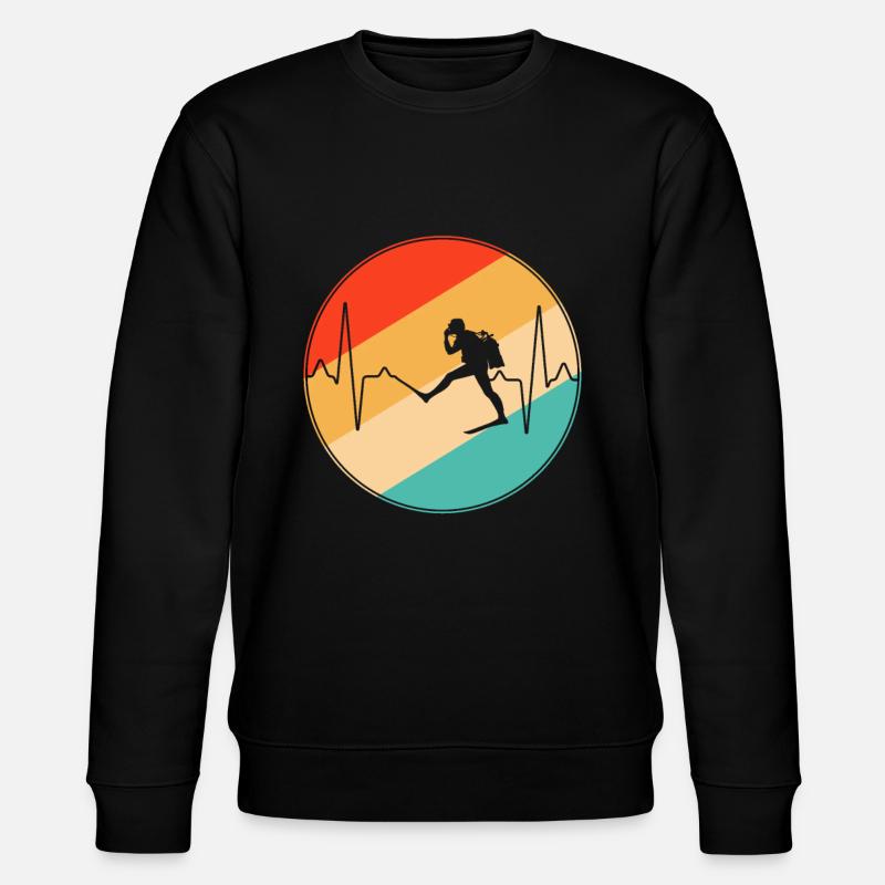 Diving Retro Heartbeat - Stanley/Stella CHANGER Unisex Organic Sweatshirt - black