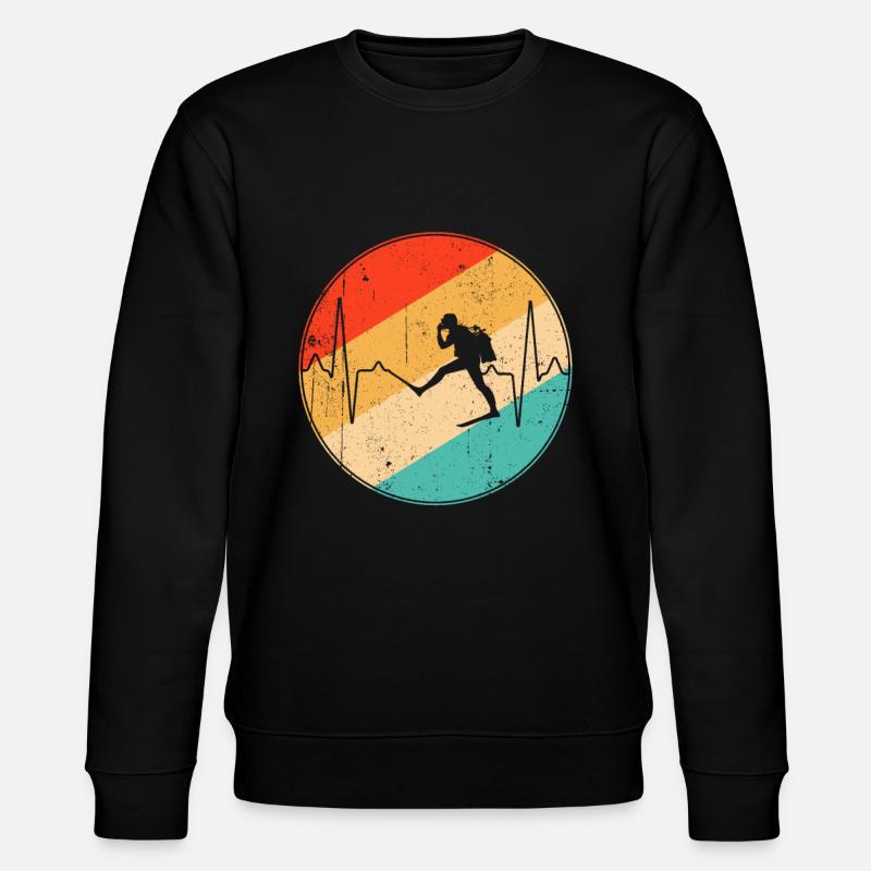 Diving Retro Heartbeat - Stanley/Stella CHANGER Unisex Organic Sweatshirt - black