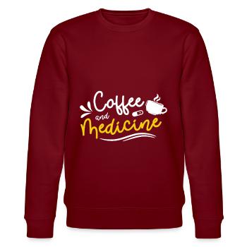 Kaffee Und Medizin Arzt Arzt - Stanley/Stella Unisex Bio-Sweatshirt CHANGER  - Burgunderrot - Vorne - Nik (191cm) & Marisol (170cm)