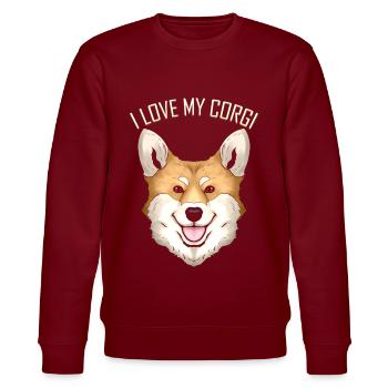 Amoureux des chiens - J’aime mon Corgi - Sweat bio CHANGER Stanley/Stella Unisexe - bordeaux - Devant - Nik (191cm) & Marisol (170cm)