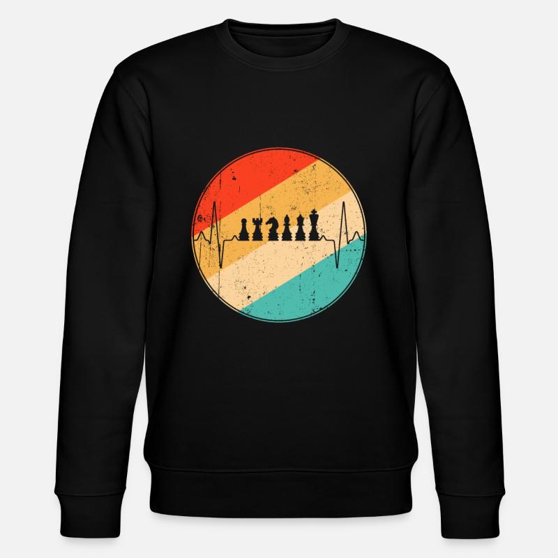 Chess Retro Heartbeat - Stanley/Stella CHANGER Unisex Organic Sweatshirt - black