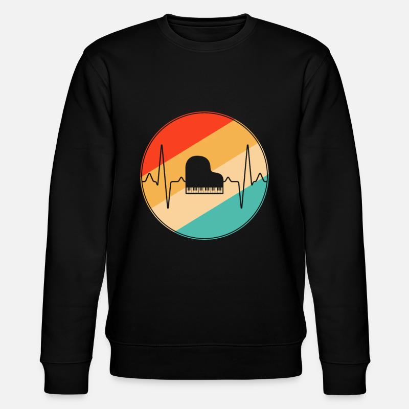 Piano Retro Heartbeat - Sweat bio CHANGER Stanley/Stella Unisexe - noir