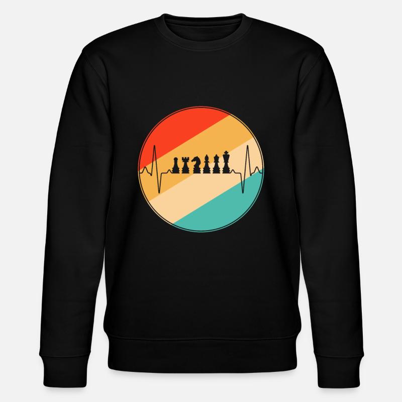 Chess Retro Heartbeat - Stanley/Stella CHANGER Unisex Organic Sweatshirt - black