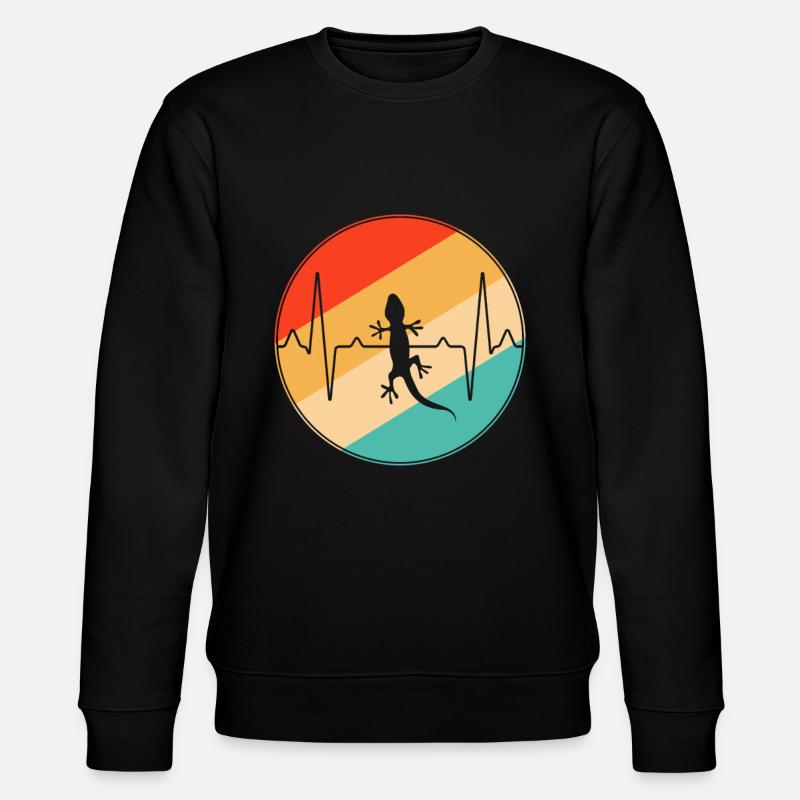 Lizard Retro Heartbeat - Stanley/Stella CHANGER Unisex Organic Sweatshirt - black