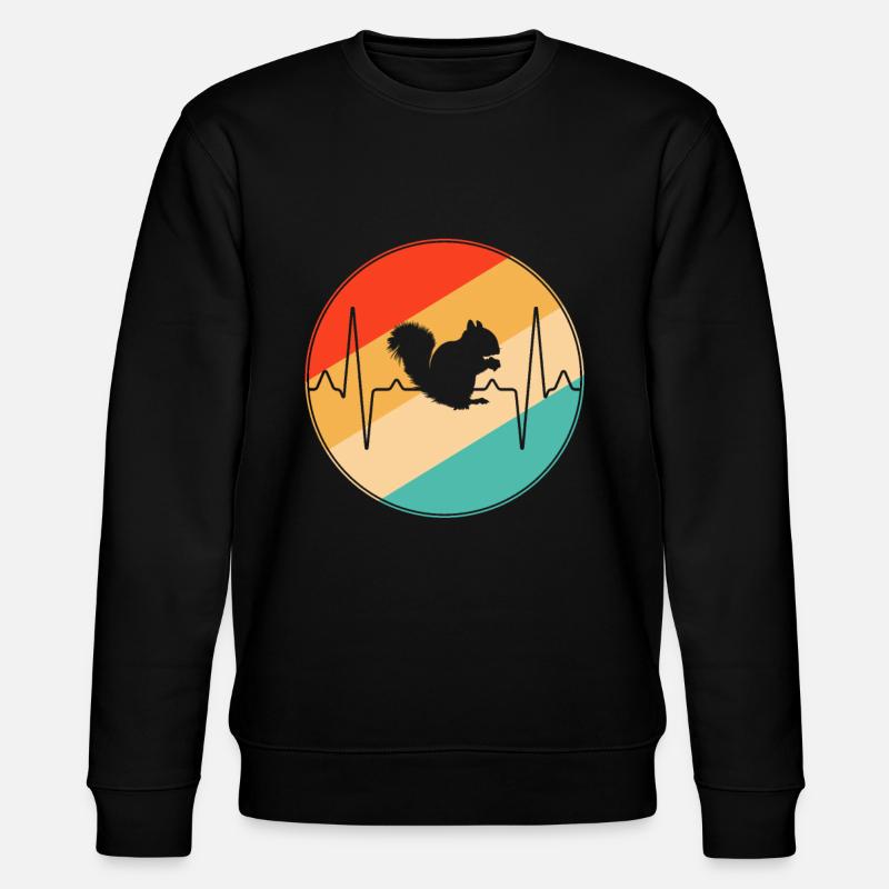 Eichhörnchen Retro Herzschlag - Stanley/Stella Unisex Bio-Sweatshirt CHANGER  - Schwarz