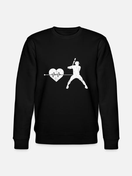 Baseball heartbeat - Stanley/Stella CHANGER Unisex Organic Sweatshirt - black
