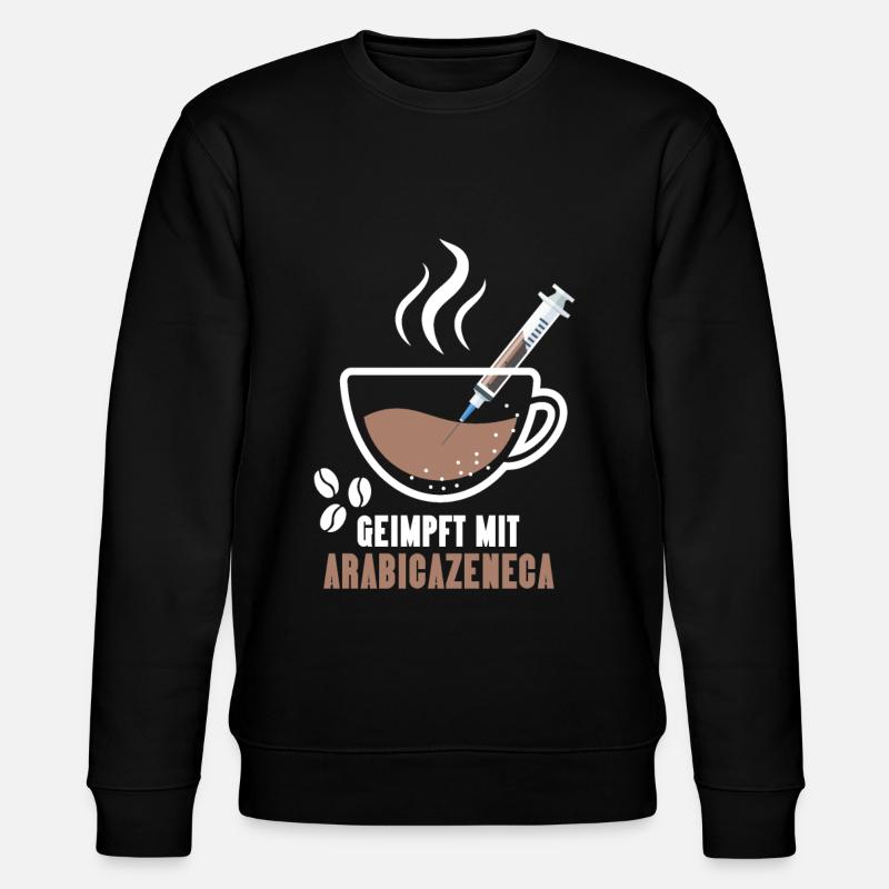 Geimpft Mit Arabicazenega Kaffee - Stanley/Stella Unisex Bio-Sweatshirt CHANGER  - Schwarz