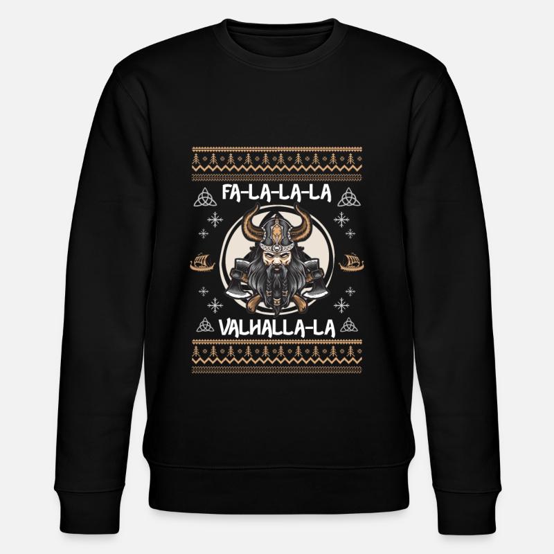 Ugly Christmas Wikinger Wikingeraxt - Stanley/Stella Unisex Bio-Sweatshirt CHANGER  - Schwarz