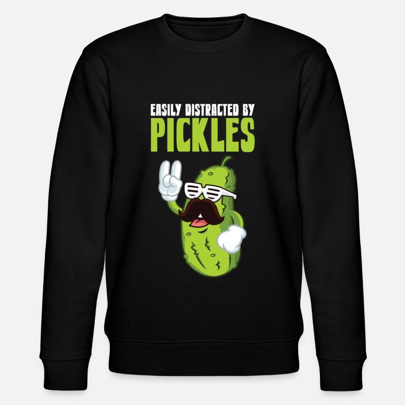 Easily Distracted By Pickles - Stanley/Stella CHANGER Unisex Organic Sweatshirt - black
